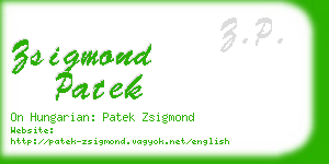 zsigmond patek business card